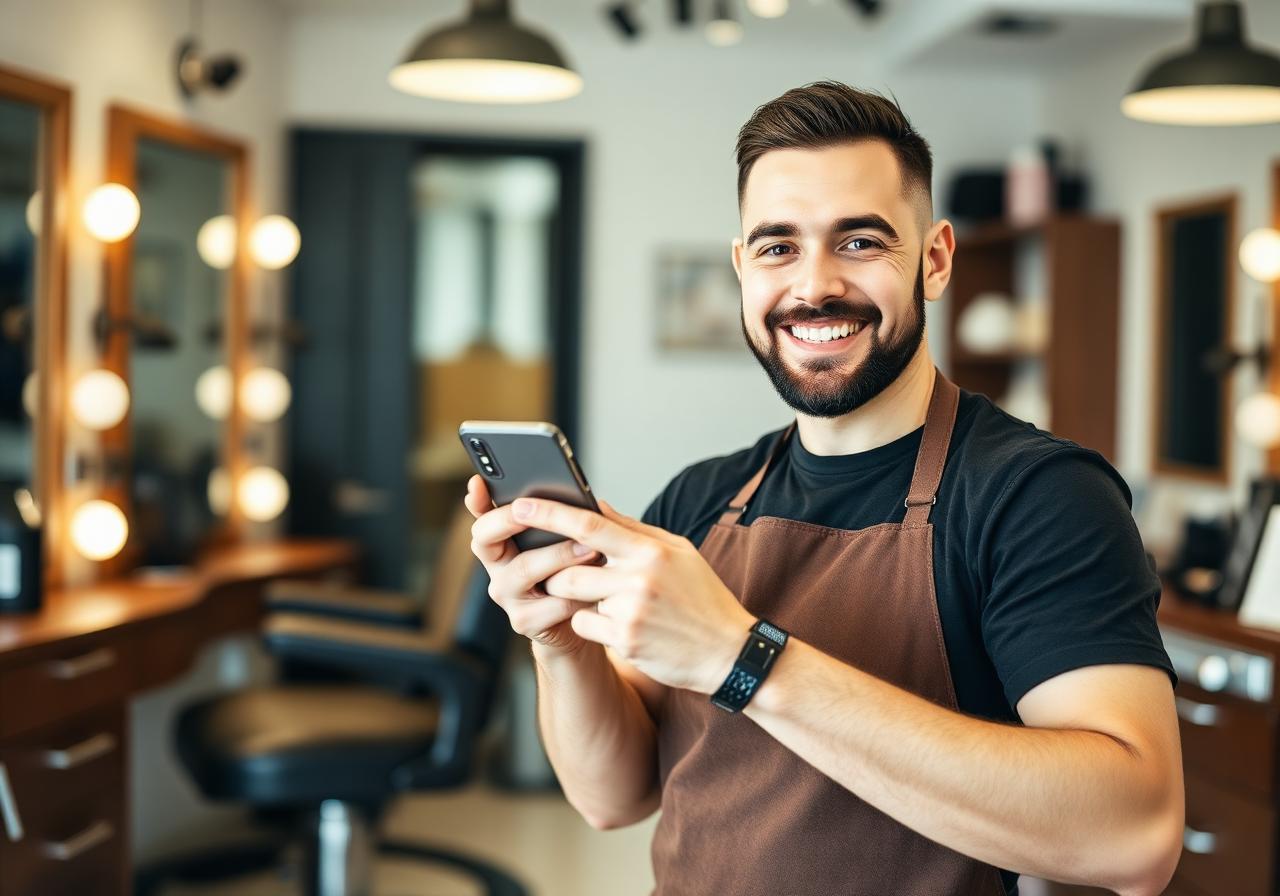 Cafe owner running a small business
