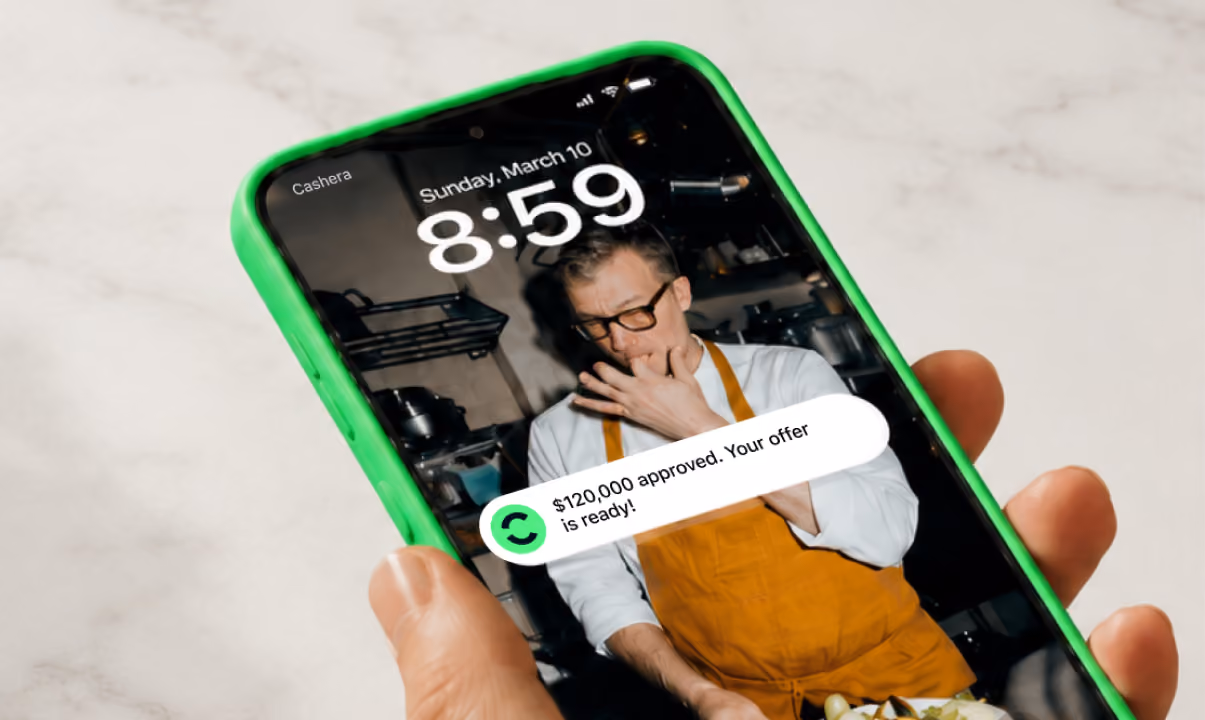 A funding approval shown on a phone